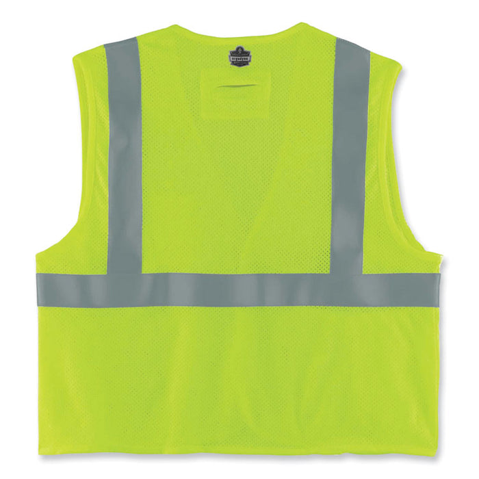 GloWear 8260FRHL Class 2 FR Safety Hook and Loop Vest, Modacrylic/Kevlar, Large/X-Large, Lime
