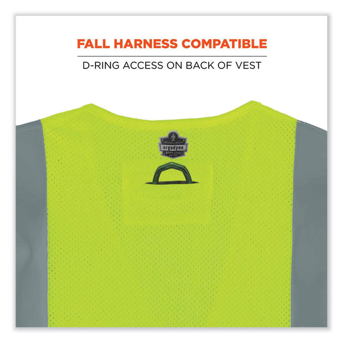 GloWear 8260FRHL Class 2 FR Safety Hook and Loop Vest, Modacrylic/Kevlar, Large/X-Large, Lime