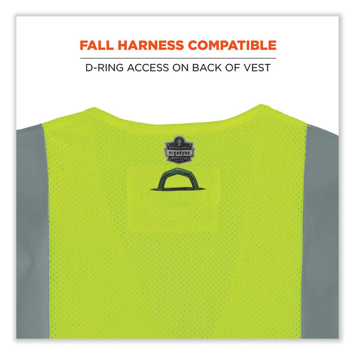 GloWear 8260FRHL Class 2 FR Safety Hook and Loop Vest, Modacrylic/Kevlar, 2X-Large/3X-Large, Lime