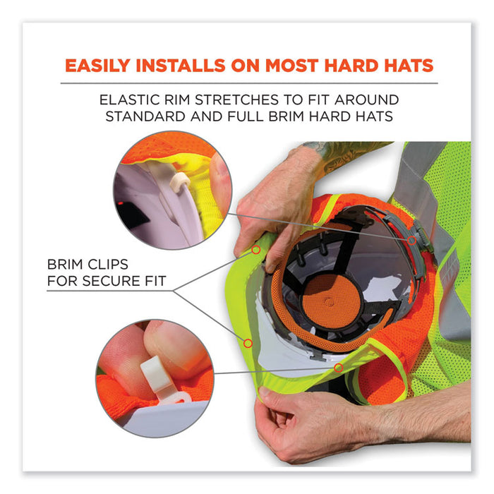 GloWear 8005 Hi-Vis Hard Hat Neck Shade, 20 x 12.5, Orange