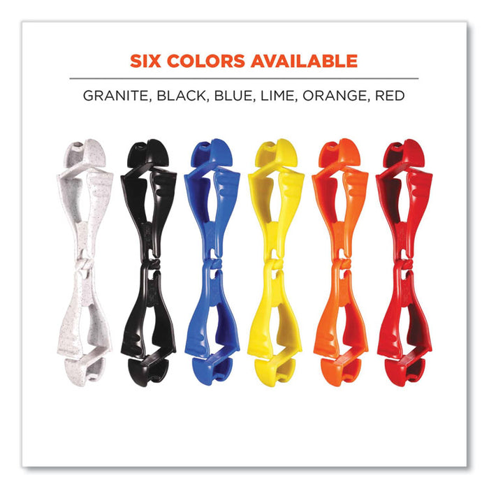 Squids 3400 Glove Clip Holder with Dual Clips, 1 x 1 x 6.5, Acetal Copolymer, Orange, 100/Carton
