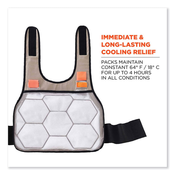 Chill-Its 6230 Standard Phase Change Cooling Vest with Packs, Cotton, Small/Medium, Khaki