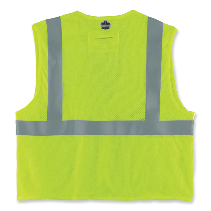 GloWear 8263FRHL Class 2 FR Safety Economy Hook and Loop Vest, Modacrylic Mesh/Cotton, Small/Medium, Lime