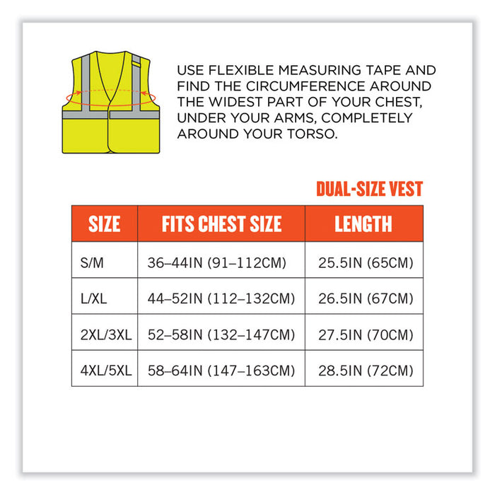 GloWear 8263FRHL Class 2 FR Safety Economy Hook and Loop Vest, Modacrylic Mesh/Cotton, Small/Medium, Lime