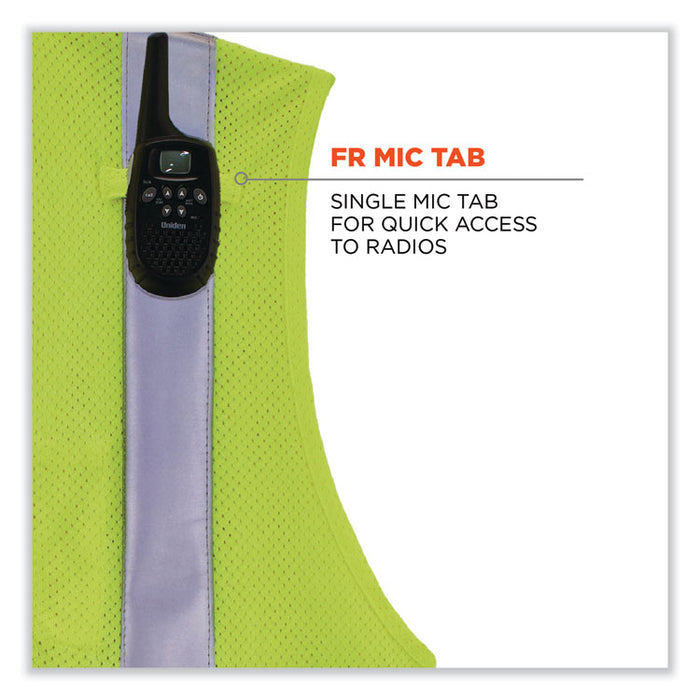 GloWear 8263FRHL Class 2 FR Safety Economy Hook and Loop Vest, Modacrylic Mesh/Cotton, Large/X-Large, Lime