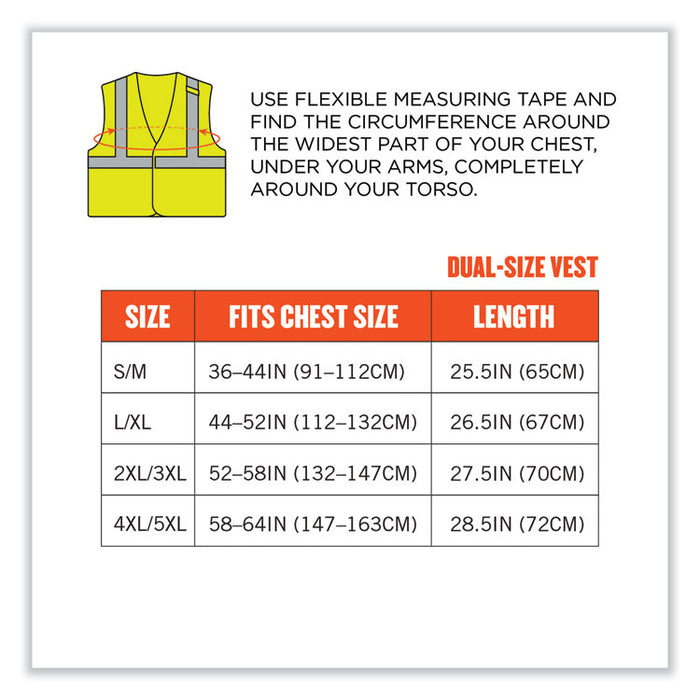 GloWear 8263FRHL Class 2 FR Safety Economy Hook and Loop Vest, Modacrylic Mesh/Cotton, Large/X-Large, Lime