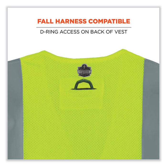 GloWear 8263FRHL Class 2 FR Safety Economy Hook and Loop Vest, Modacrylic Mesh/Cotton, 2X-Large/3X-Large, Lime
