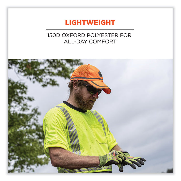 GloWear 8930 Hi-Vis Baseball Cap, Polyester, One Size Fits Most, Orange