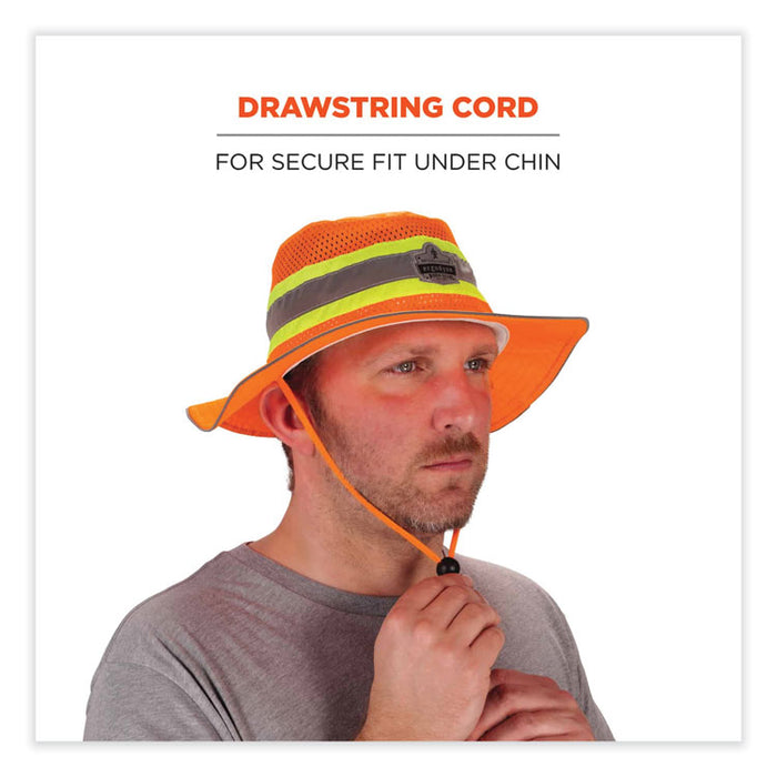 GloWear 8935 Hi-Vis Ranger Sun Hat, Polyester, Small/Medium, Orange