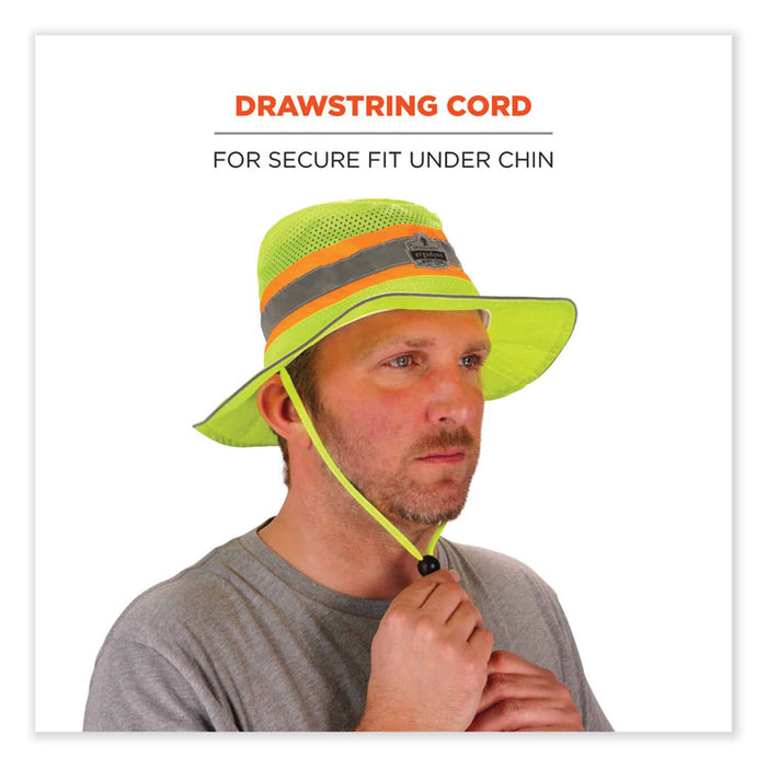 GloWear 8935 Hi-Vis Ranger Sun Hat, Polyester, Large/X-Large, Lime