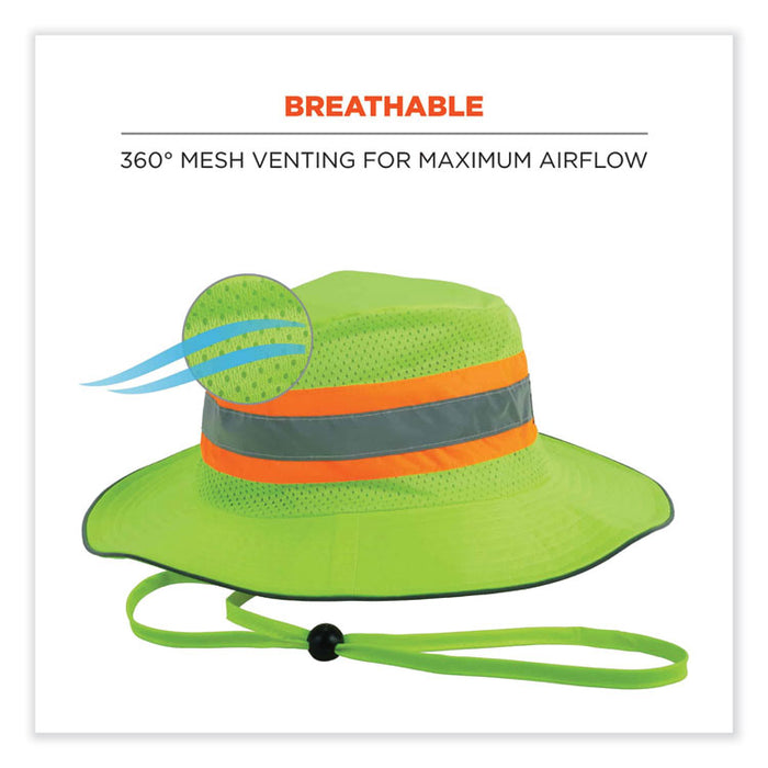 GloWear 8935 Hi-Vis Ranger Sun Hat, Polyester, 2X-Large/3X-Large, Lime