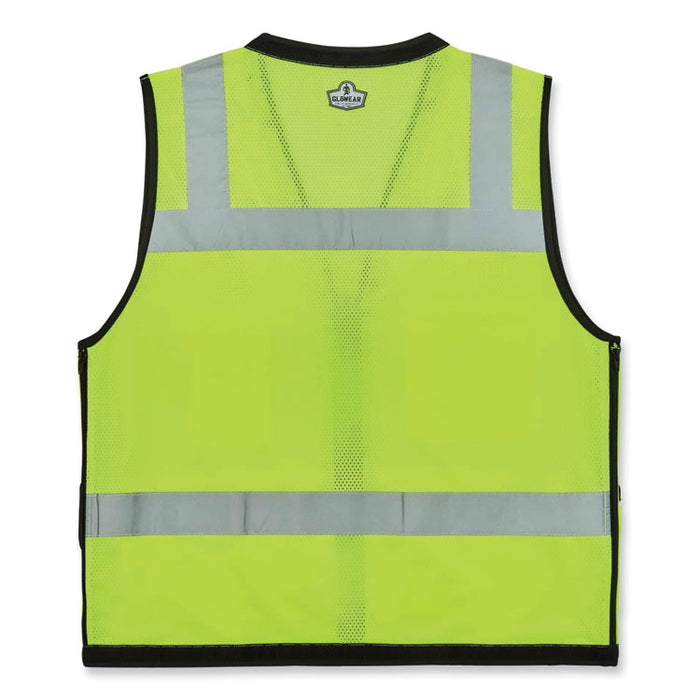GloWear 8253HDZ Class 2 Heavy-Duty Mesh Surveyors Vest, Polyester, Small/Medium, Lime