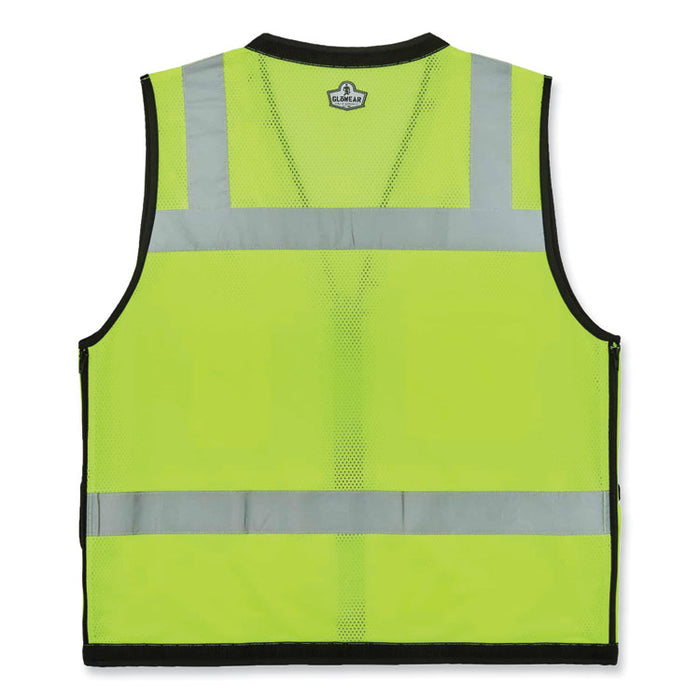 GloWear 8253HDZ Class 2 Heavy-Duty Mesh Surveyors Vest, Polyester, 4X-Large/5X-Large, Lime
