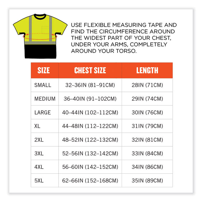 GloWear 8283BK Class 2 Lightweight Performance Hi-Vis T-Shirt, Medium, Lime
