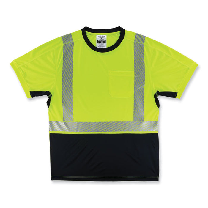 GloWear 8283BK Class 2 Lightweight Performance Hi-Vis T-Shirt, 2X-Large, Lime