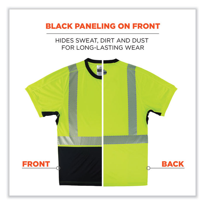 GloWear 8283BK Class 2 Lightweight Performance Hi-Vis T-Shirt, 3X-Large, Lime