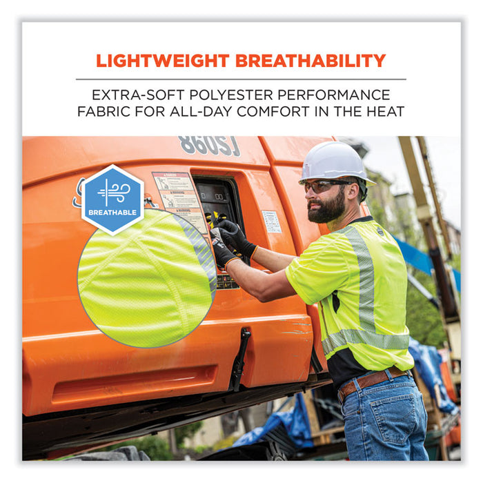 GloWear 8283BK Class 2 Lightweight Performance Hi-Vis T-Shirt, 5X-Large, Lime