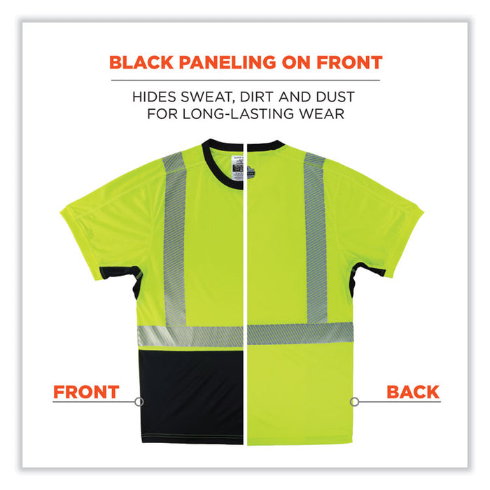 GloWear 8283BK Class 2 Lightweight Performance Hi-Vis T-Shirt, 5X-Large, Lime