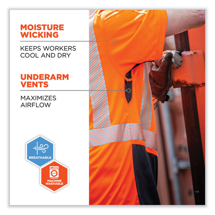 GloWear 8283BK Class 2 Lightweight Performance Hi-Vis T-Shirt, Small, Orange