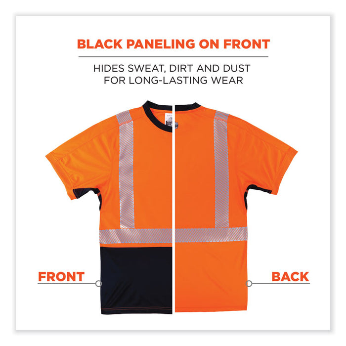 GloWear 8283BK Class 2 Lightweight Performance Hi-Vis T-Shirt, 2X-Large, Orange