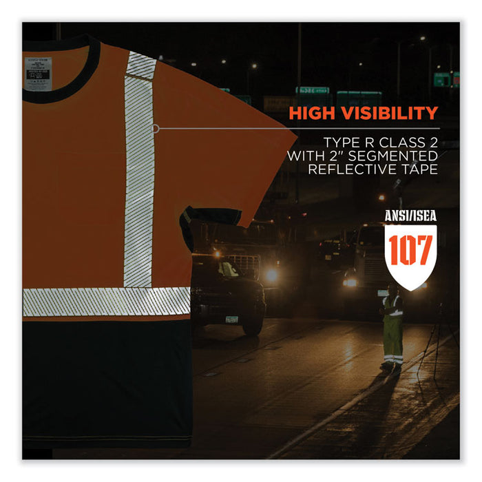 GloWear 8283BK Class 2 Lightweight Performance Hi-Vis T-Shirt, 4X-Large, Orange