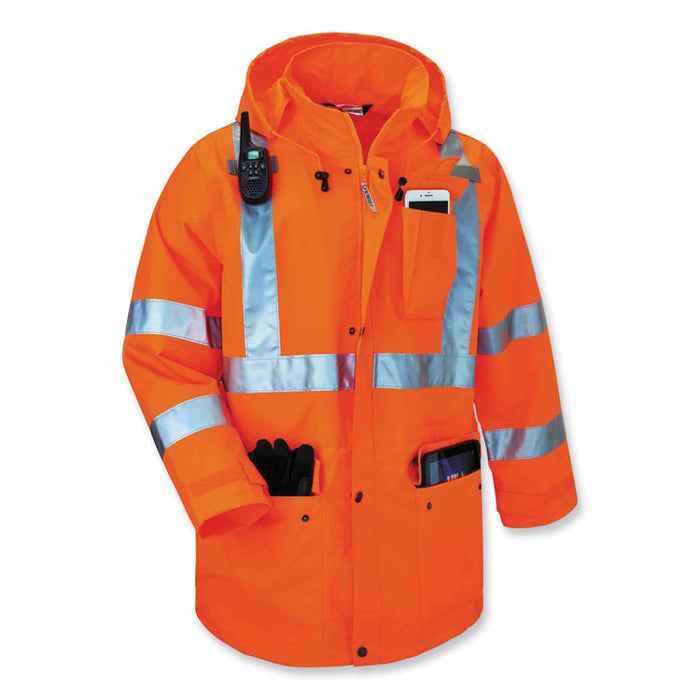 GloWear 8385 Class 3 Hi-Vis 4-in-1 Jacket, Medium, Orange