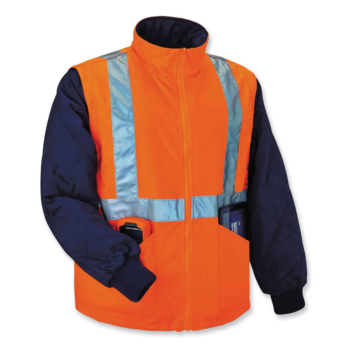 GloWear 8385 Class 3 Hi-Vis 4-in-1 Jacket, Medium, Orange