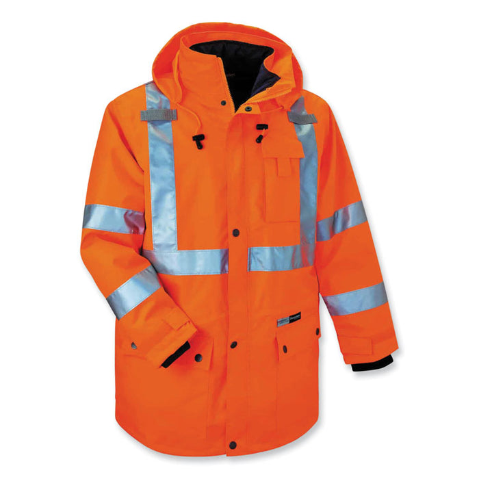GloWear 8385 Class 3 Hi-Vis 4-in-1 Jacket, Medium, Orange