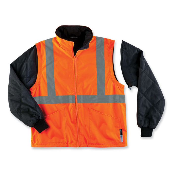 GloWear 8385 Class 3 Hi-Vis 4-in-1 Jacket, Large, Orange