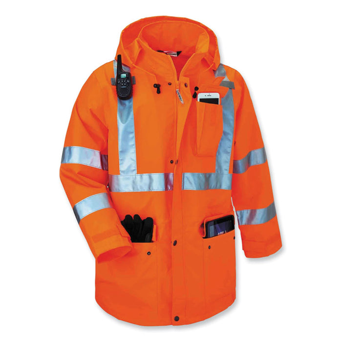GloWear 8385 Class 3 Hi-Vis 4-in-1 Jacket, 4X-Large, Orange