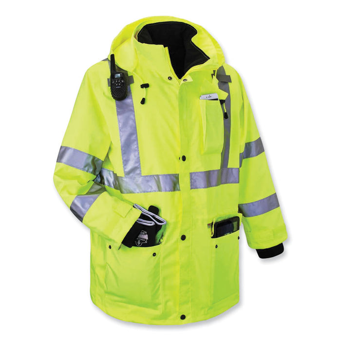 GloWear 8385 Class 3 Hi-Vis 4-in-1 Jacket, Large, Lime