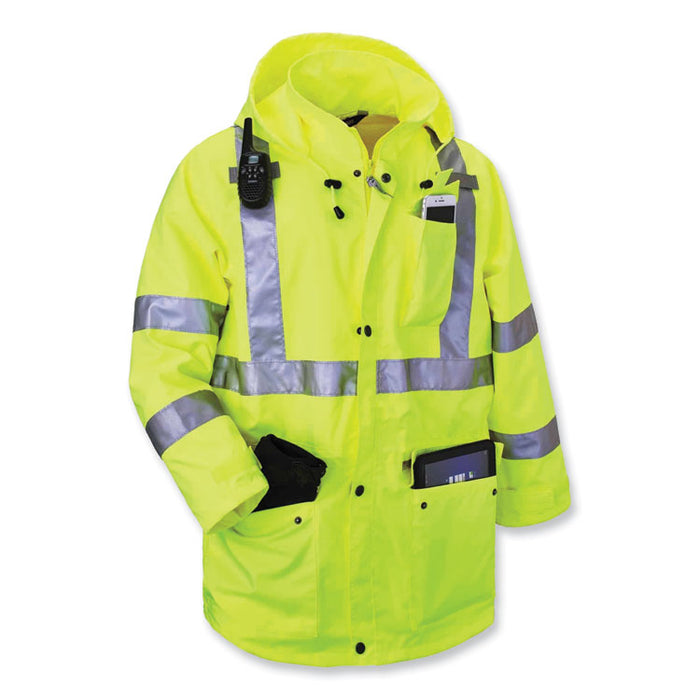 GloWear 8385 Class 3 Hi-Vis 4-in-1 Jacket, X-Large, Lime