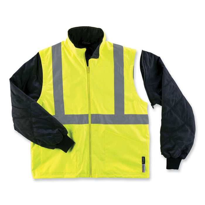 GloWear 8385 Class 3 Hi-Vis 4-in-1 Jacket, 3X-Large, Lime