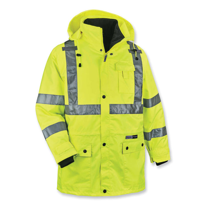 GloWear 8385 Class 3 Hi-Vis 4-in-1 Jacket, 3X-Large, Lime
