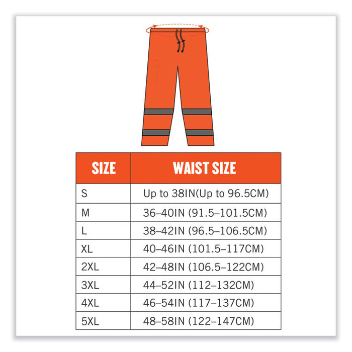 GloWear 8915 Class E Hi-Vis Rain Pants, Small, Orange