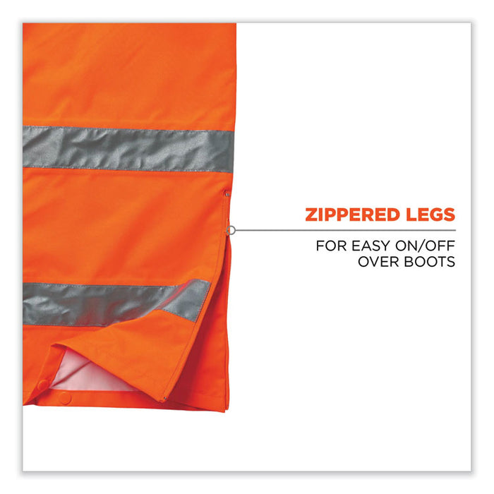 GloWear 8915 Class E Hi-Vis Rain Pants, X-Large, Orange