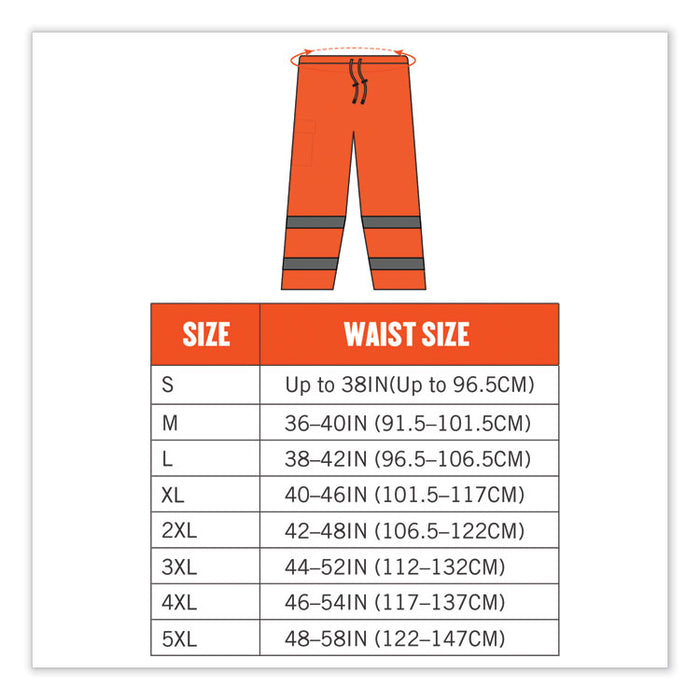 GloWear 8915 Class E Hi-Vis Rain Pants, X-Large, Orange