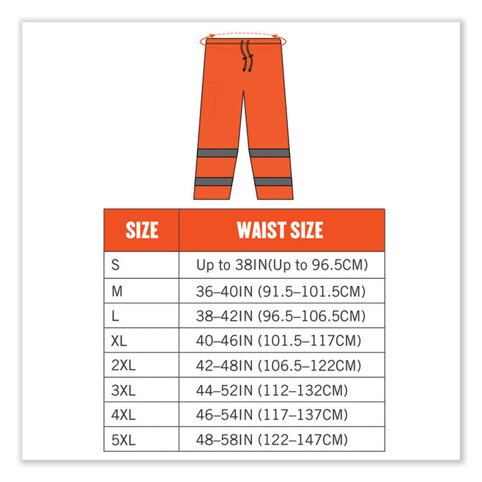 GloWear 8915 Class E Hi-Vis Rain Pants, 4X-Large, Orange