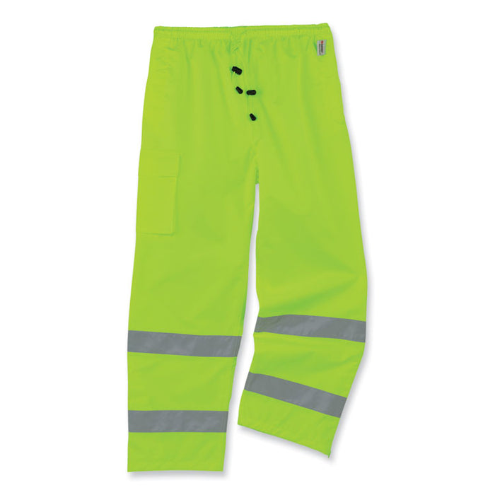 GloWear 8915 Class E Hi-Vis Rain Pants, Medium, Lime
