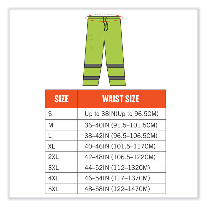 GloWear 8915 Class E Hi-Vis Rain Pants, 3X-Large, Lime