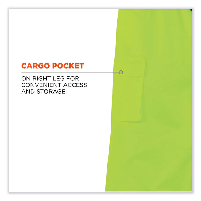 GloWear 8915 Class E Hi-Vis Rain Pants, 4X-Large, Lime