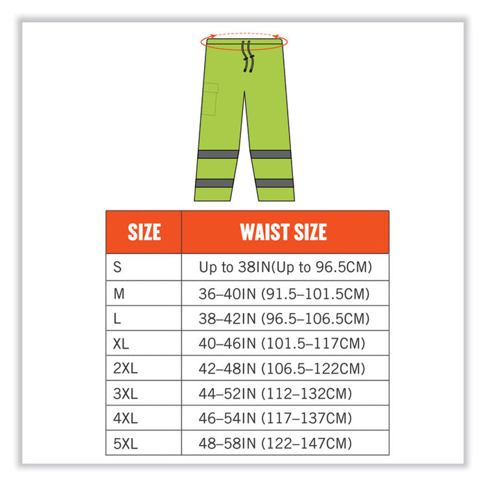 GloWear 8915 Class E Hi-Vis Rain Pants, 4X-Large, Lime