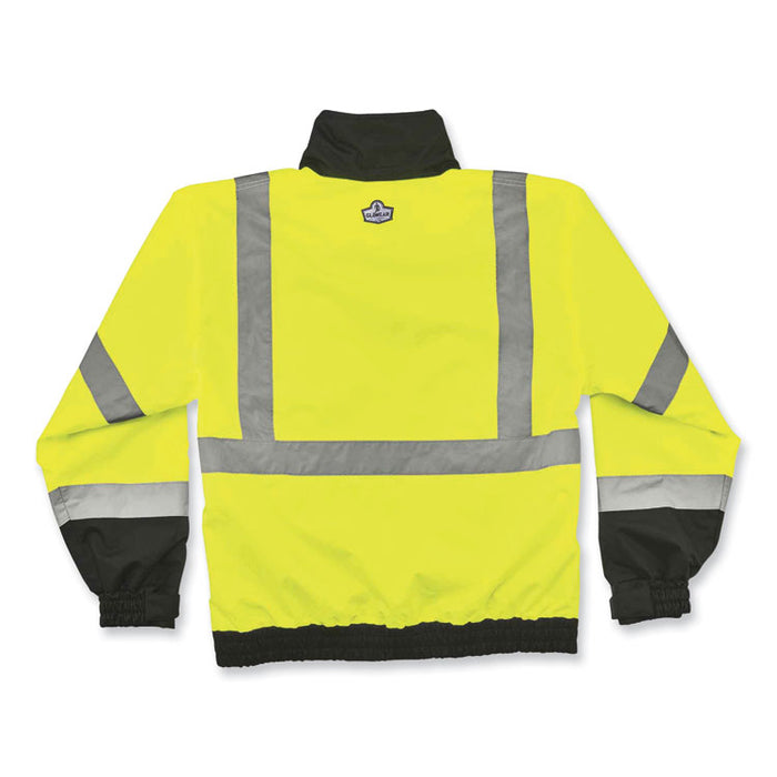 GloWear 8379 Class 3 Hi-Vis Fleece Lined Bomber Jacket, Lime, Small