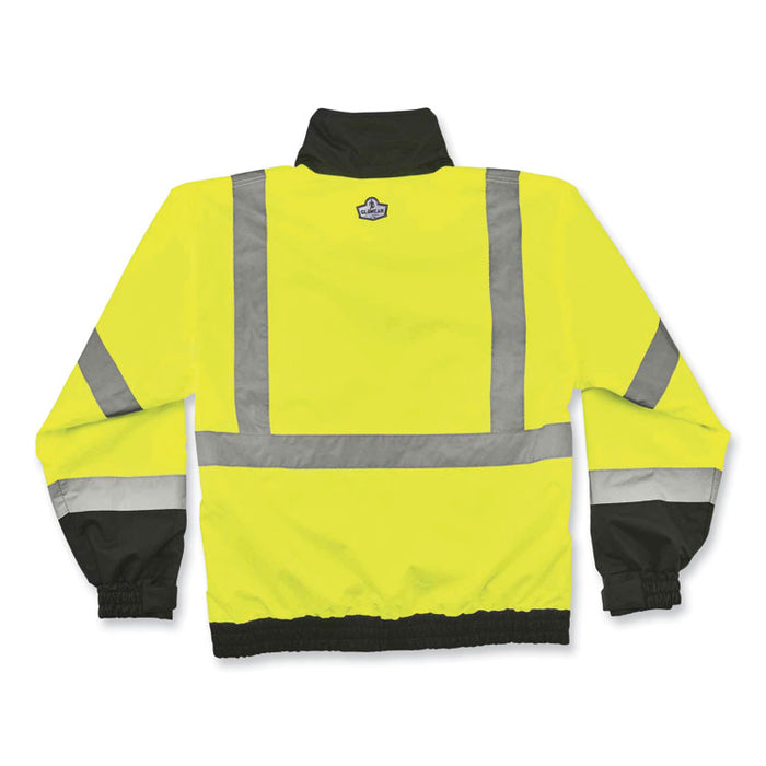 GloWear 8379 Class 3 Hi-Vis Fleece Lined Bomber Jacket, Lime, Large