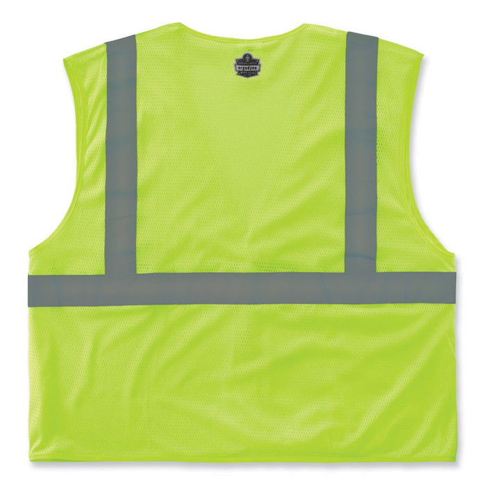 GloWear 8210HL-S Single Size Class 2 Economy Mesh Vest, Polyester, X-Small, Lime
