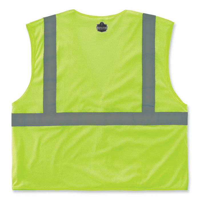 GloWear 8210HL-S Single Size Class 2 Economy Mesh Vest, Polyester, Large, Lime