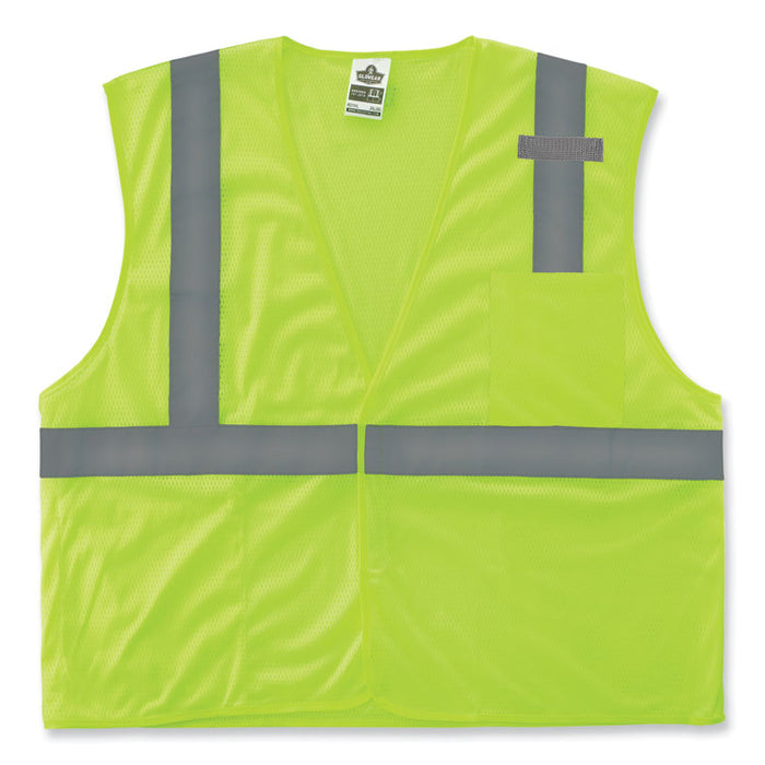 GloWear 8210HL-S Single Size Class 2 Economy Mesh Vest, Polyester, 4X-Large, Lime