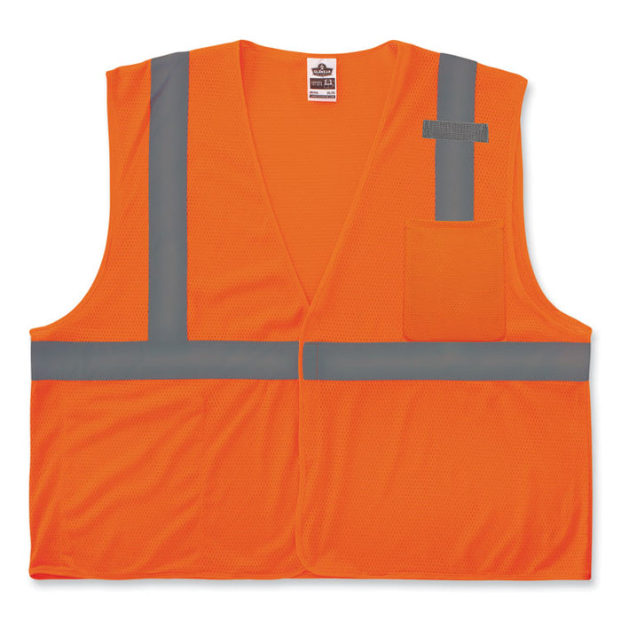 GloWear 8210HL-S Single Size Class 2 Economy Mesh Vest, Polyester, Medium, Orange