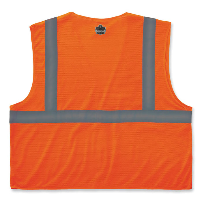 GloWear 8210HL-S Single Size Class 2 Economy Mesh Vest, Polyester, X-Large, Orange