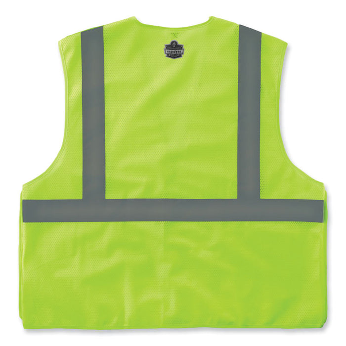 GloWear 8215BA-S Single Size Class 2 Economy Breakaway Mesh Vest, Polyester, X-Small, Lime